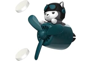 ETESLOT Cartoon Bär Pilot Auto Diffuser, Aroma Diffusor Auto Air Vent Clip In, Auto Lufterfrischer, Kreative Auto Parfüm Diffusor Dekoration (Grüner Hund)