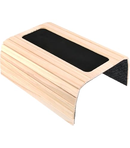 Plateau Accoudoir Canapé En Bambou Pliable - 52,5x32 Cm - Avec Porte-gobelet Et Poches - Bois Naturel - 6