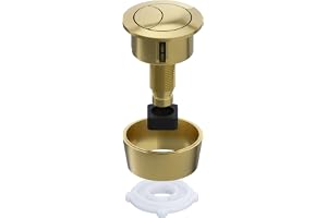 SPARES2GO Universell toalettcistern med dubbelspolning, tryckknappssats för 20 mm, 40 mm, 50 mm, 60 mm hål i locket (borstad