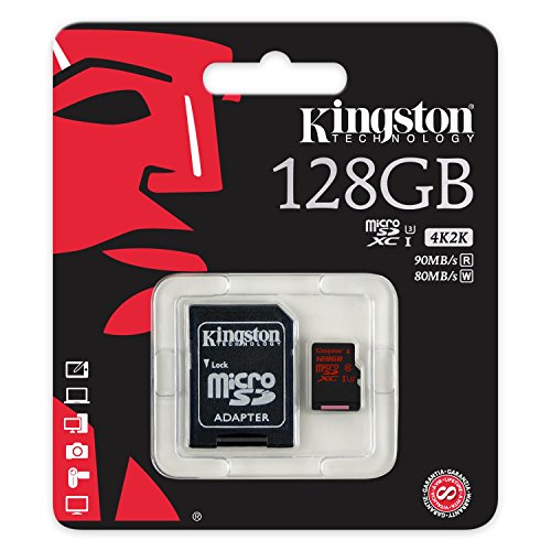Kingston SDCA3/128GB microSDHC/SDXC 128GB Speicherkarte mit Adapter (UHS-I U3, 90R/80W) - 3