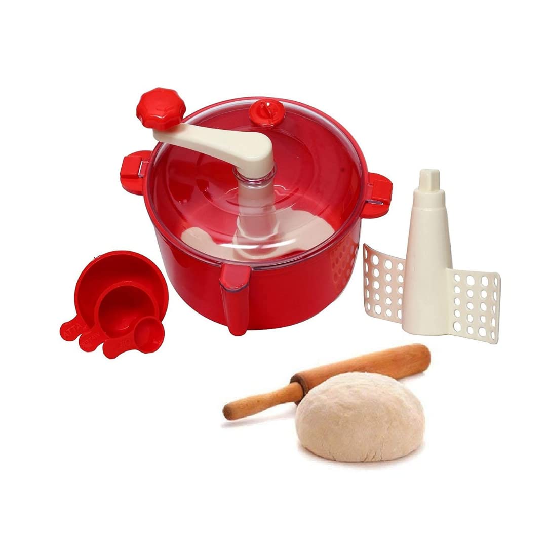Suzec Plastic Atta Dough Maker with Beater, Chop & Churn 3 in 1 for Kitchen - Made in India (Multicolor) (2011)