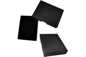 MTAAJIN Necklace Ring Gift Boxes, 2 Pcs Bracelet Gift Boxes Necklace Cardboard Storage Case, 7x9x1.6cm Small Gift Box Necklace and Earring Gift Box for Wedding Jewellery Display Valentine's Day(Black)