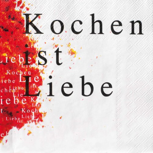 Serviette de la poesie et 'kochen liebe'table est de roues