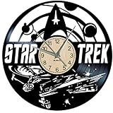 EVEVO Star Trek Wanduhr Vinyl Schallplatte Retro-Uhr groß Uhren Style Raum Home Dekorationen Tolles Geschenk Wanduhr Star Trek