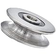 8mm/0.3" 250KG Stainless Steel Deep U Groove Ball Bearings Pulley Metal Pulley Wheel Bearings Wheel Wire Rope Pulley for Lifting Guide, Inner Dia (40mm) (40x13mm/1.5x0.51inch(ODxT))
