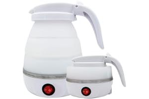Jooheli Bollitore Pieghevole,600ml Bollitore Elettrico Pieghevole con Fondo in Acciaio Inossidabile per Escursioni all'aperto Sopravvivenza Campeggio