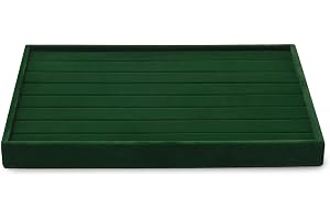 Papten Stapelbar Smyckesbricka i Sammet - Smyckeslåda - Smyckesorganisator - Smyckesskåp för Örhängen, Ringar, 35 x 24 x 3,5