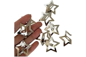 PAFFARTT Y2K Star Shape Hair Clips Metal Smooth and Frosted Hairpin Set Vintage Punk Hair Accessories for Women and Girls