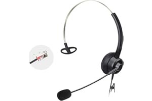 Callez RJ9 Headset Telefon mit Mikrofon Noise Cancelling, Mono Telefon Kopfhörer Kompatibel mit Yealink SIP T33G T42S T46S T48U T54W Avaya 1608 9608 9611G J179 Grandstream GXP1620 2170 Panasonic
