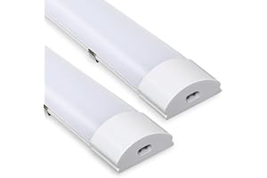 Sonnewelt 2X Neon LED 60 cm 18 W Reglette Garage 4000K Neutral Vit Belysning, IP65 Vattentät Taklampa Anslutbar för Garage Ve