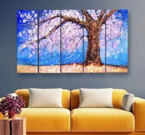Artdira Japanese Modern Art Multiple Frames Wall Painting For Living Spaces, Bedroom, Hotels & Office With Sparkle Touch 7mm Hard Wooden Board (50 30 inches) AD_MFC_108