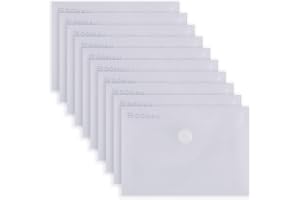 DONAU Dokumentväska med kardborreband, A7 10 stycken, transparent, tryckknapp dokumentmapp, PP ekologisk/plast, 180 μm