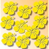 10 Aufkleber Blumen Hibiskus Fensteraufkleber/Schaufensteraufkleber Dekoration Fensterbilder Gestalten Sie Ihre Fenster mit diesen wunderschönen Stickern Größe 6 cm oder 12 cm Durchmesser