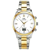 Meister Anker Herren Funkuhr Edelstahl 22cm gelb Quarz Mineralglas 490000058