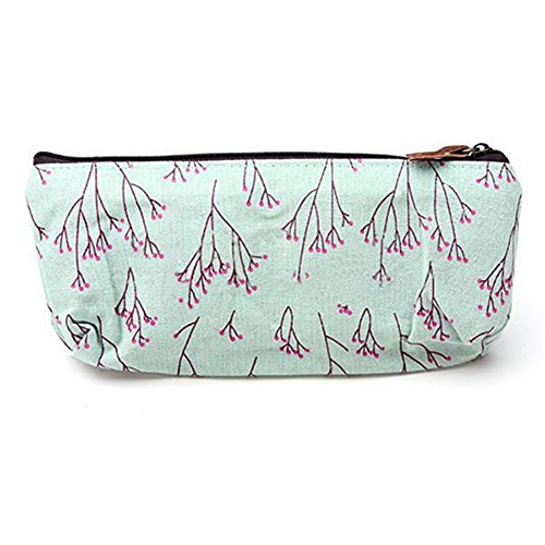 Blume Bleistift Federtasche Federmäppchen Kosmetik Make-up Tool Bag Aufbewahrungstasche Geldbeutel Beutel (Blau)