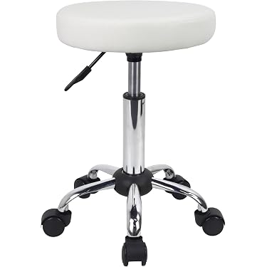 Tabouret Roulant FURWOO 25.5cm - Siège Bas PU Avec Roulettes Pour Fitness, Pédicure