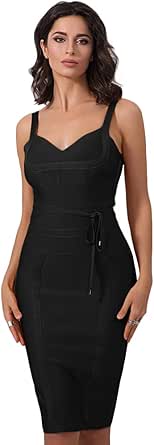 Missufe Damen Abendkleid - Wickelkleid Mit V-Ausschnitt Figurbetont Ärmellos