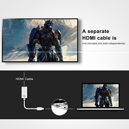 TopElek Thunderbolt Mini Displayport 1080P auf HDMI HDTV AV TV 4K Auflösung und 3D Adapter Kabel für Apple Macbook, Macbook Pro, iMac, Macbook Air, Mac Mini Laptop Microsoft Surface Pro/ Pro 2/ Pro 3, Thinkpad X1/ Carbon/ Touch/ Helix - 7