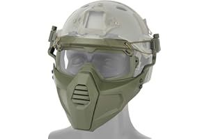 ATAIRSOFT Airsoft Taktische Paintball Halbe Gesichtsschutzmaske und Brillen Set Militär Kriegsspiel Gesichtsmasken Schutz Maske