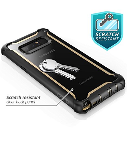Funda Samsung Galaxy Note 8  i-Blason Ares con protectores de pantalla incorporados para Samsung Galaxy Note 8  2017   transparente  negro oro 
