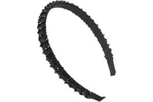 ZZHBOO Diademas Cristal Brillante Diademas de Diamante de Imitación Diadema para Mujer con Perlas de Cristal Negro