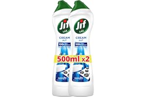 JIF Multipurpose Cream Cleaner, Original, 500ml x 2 | Micro Crystals Technology, Eliminates Grease, Burnt Food & Limescale Stains