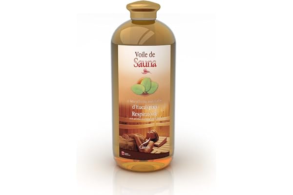 Camylle - Voile de Sauna Eucalyptus - Fragrances à base d’Huiles Essentielles 100% Pures et Naturelles pour Sauna - Respiratoire aux arômes frais et pénétrants - 1000ml