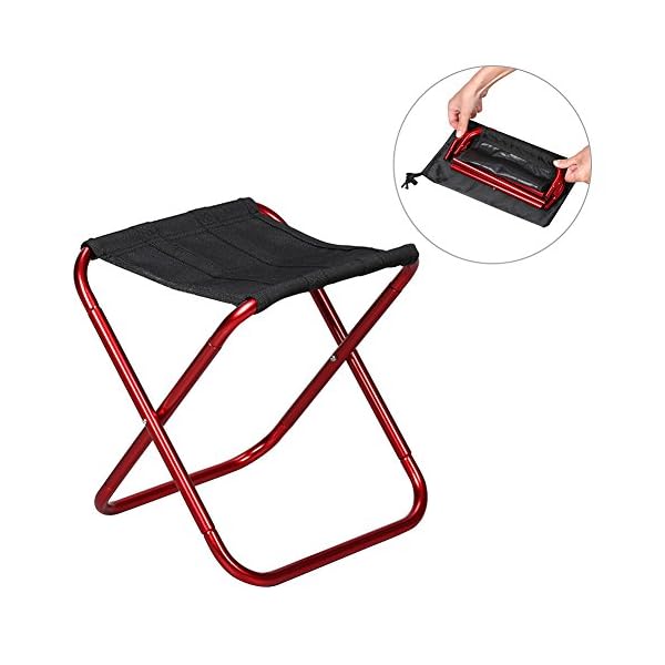 Sue-Supply Ultraleicht Alu Hocker klappbar Sitzhocker Klappstuhl Faltbar für BBQ, Camping, Angeln, Reisen, Wandern…