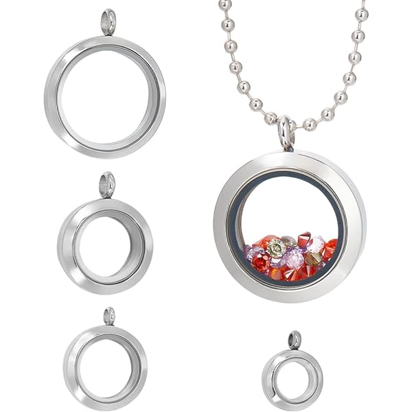 Médaillon Mémoire Rond En Acier Inoxydable - 41mm, Avec Verre - Pour Photo Ou Souvenir - Lot De 2 Pièces