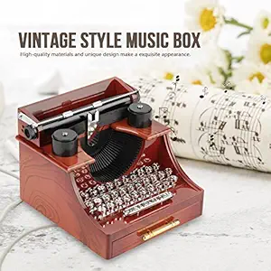 Music Gift Mini Retro Music Box, Vintage Home Ornament Typewriter Music Box, for Lover Family Christmas Gift Birthday Present