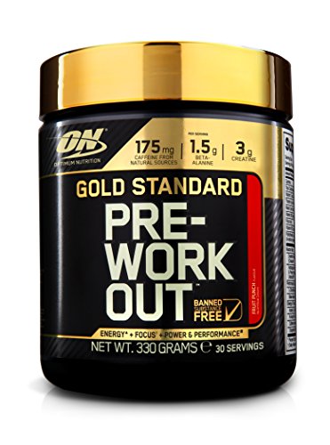 Optimum Nutrition Gold Standard Pre Workout Booster con Creatina Monoidrato, Beta Alanina, Caffeina e Complesso di Vitamina B, Mix di Frutta, 330 g, 30 Porzioni