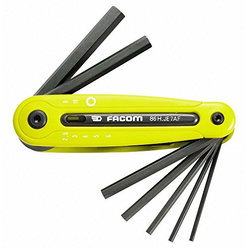 Facom-86H.JE7AF 7 Clés Mâle 6 Pans-Fluorescent Sur Support