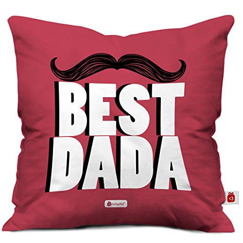 Indigifts Grandfather Birthday Gifts Best Dada Quote Retro Style Pink Cushion Cover 12x12 inches with Filler - Gift for Grandparents Anniversary, Dada-Granddad-Birthday, Grandfather Pillow