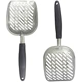 ubest Katzenstreu Schaufel aus Aluminium, Kotschaufel Streuschaufel mit Ergonomisches Design Gummigriff für Haustier Katzen und Hunde, Blau