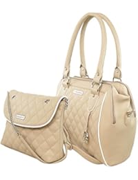 Flying berry Women's Hand bag COMBO PACK (PREMIUM EDITION) (WHITE(GOLDEN))