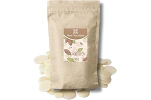 ‎PURE XOCOLATE Pure Xocolate Premium Bio Kakaobutter Chips – Vegan, Glutenfrei & Zuckerfrei | Ideal für Schokolade selber machen, Backen & Kochen (500g)