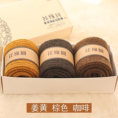 Autumn winter thickening plus velvet warm women socks cotton socks, and sleep in the winter no bone winter cashmere socks, all code 3 Double Pack, turmeric - brown - Coffee