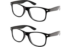 LEZEVN Jomnvo 2 Paris Black Frame Nerd Glasses Retro Glasses Clear Lens Eye Glasses for Fancy Dress Themed Party