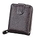Produktbild Re45dgewis Unisex Genuine Leather RFID Card Holder Case Organizer Zipper Accordion Wallet - Coffee
