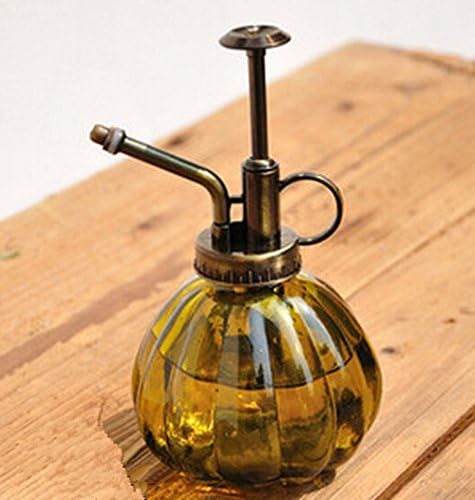 Franchen Vintage Glass Pumpkin Watering Can Pot Plant Mister Bottle with Top Pump Home Decor (Green)