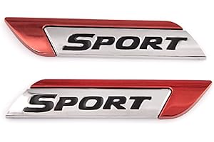 SGW Ein Paar Sport-Emblem für Auto-Kotflügel, Seitenaufkleber, Metall-Abzeichen, Emblem, Aufkleber für Sport