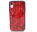 Produktbild HUIYCUU Schutzhülle kompatibel mit iPhone XR Hülle, Glitzer Rose Marmor Design Stoßfest TPU Weiche Bumper Harte Rückseite für Mädchen Frauen Blumen Glänzend Muster Gold Case für iPhone XR 9, Rot