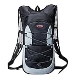 YiJee 12L Zaino Impermeabile per Bici Bicicletta Ciclismo Sacca Idrica D'Acqua 2L Nero