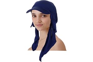 Cysocool Peaked Chemo Cap Women Sun Protection Baseball Cap Newsboy Hat Elastic Soft Bamboo Pre Tied Headscarf Headwrap Hair Loss Turbans Head Scarf Bandana Skull Cap Slouchy Beanie Bonnet