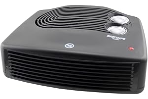 Bastilipo - Termoventilador horizontal premium negro, 1000/2000W, termostato, THP-2000N