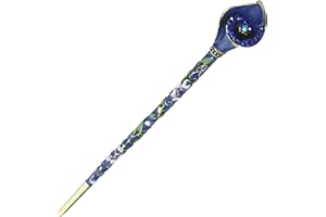 Lurrose Baguettes de cheveux vintage chinois antique épingles à cheveux bâton de cheveux mentale jade (bleu)