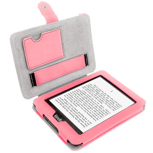 igadgitz PU Bi-View Leder Etui Hülle mit Sleep/Wake Funktion/Integrierte Handschlaufe für Amazon Kindle Paperwhite 2015/2014/2013/2012 rosa - 2