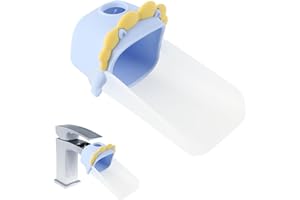 LdawyDE Wasserhahn Verlängerung Kinder, Wasserhahnverlängerung für Kinder, Verlängerung Wasserhahn, Lebensmittelgeeignetes Material, Spritzwassergeschützt, Kompatibel mit Vielen Wasserhahntypen (Blau)