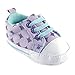 Luvable Friends Baby Non Slip Basic Canvas Trainer Sneaker Booties Baby Shoes (0-6 Months, Lavender Diamonds)