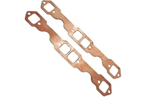 GSKMOTOR Exhaust Manifold Gasket Set - 2 PCS Square Port Copper Header Exhaust Gaskets Reusable Repair Replacement for for Chevy SB 327 305 350 383